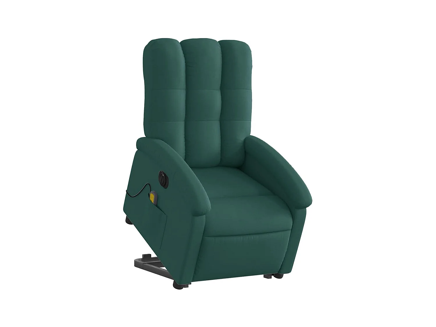 Poltrona elétrica elevatória massagens tecido verde-escuro SHL889270