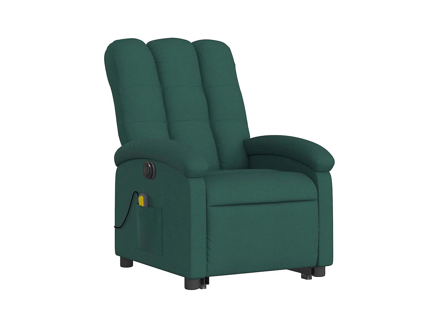 Poltrona elétrica elevatória massagens tecido verde-escuro SHL889270
