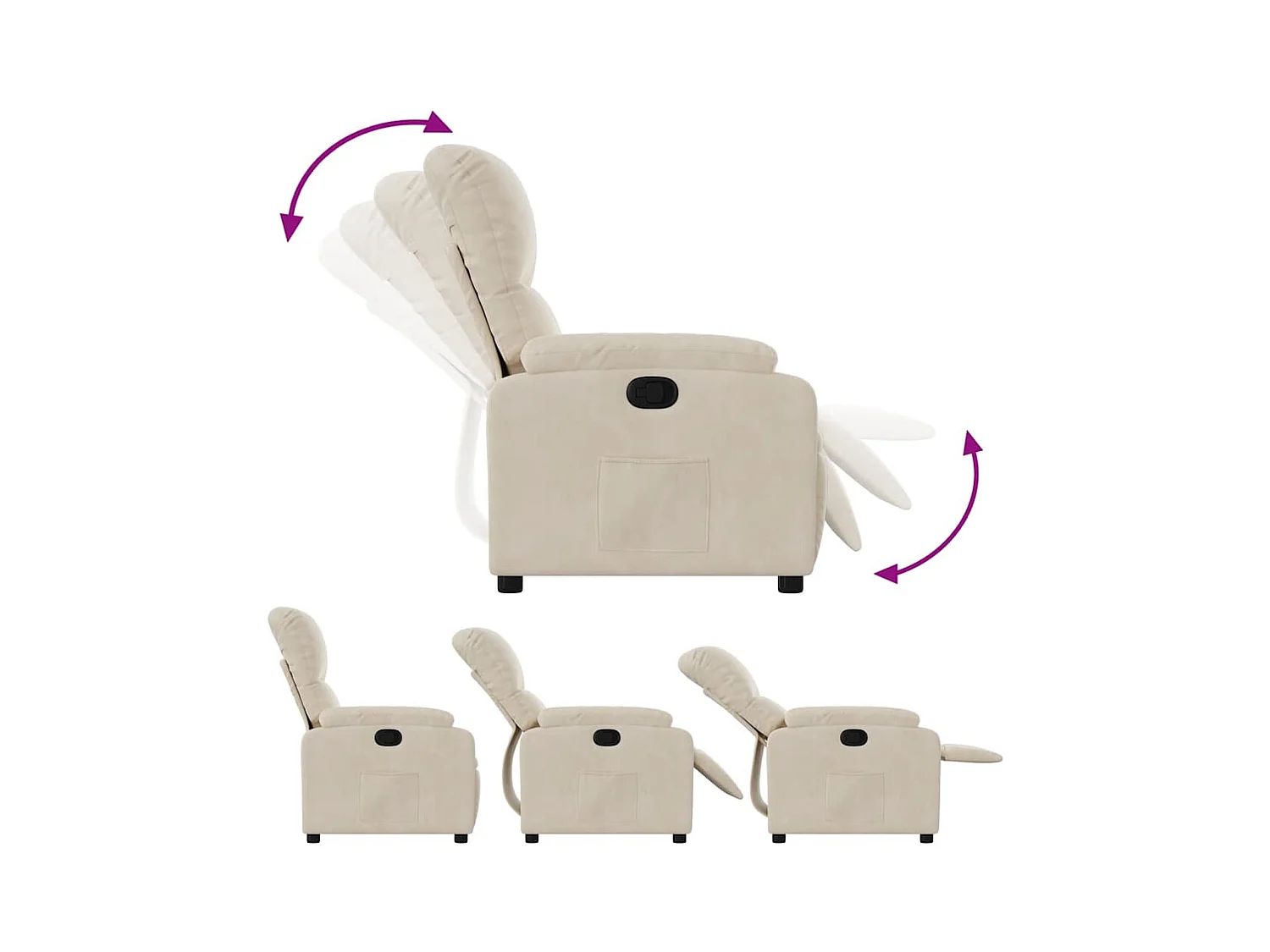 Sillón de relax | Silla | Sillón reclinable tela de microfibra beige SHL8281