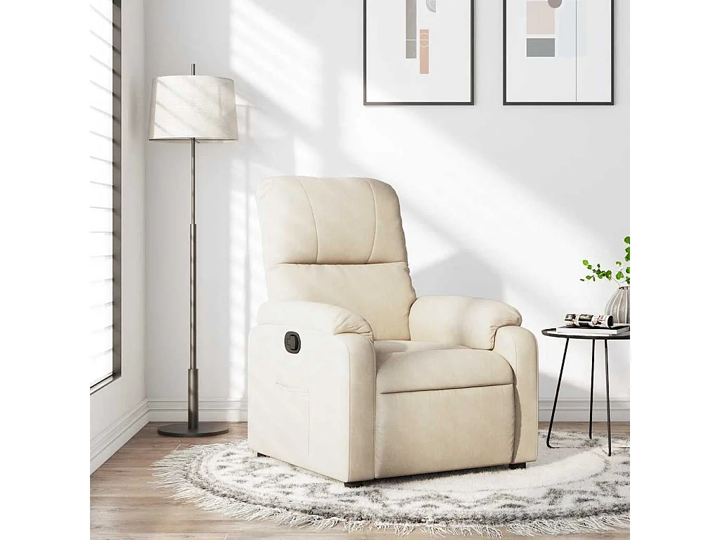 Relaxsessel | Lounge Sessel für Wohnzimmer Beige Mikrofasergewebe SHL32050