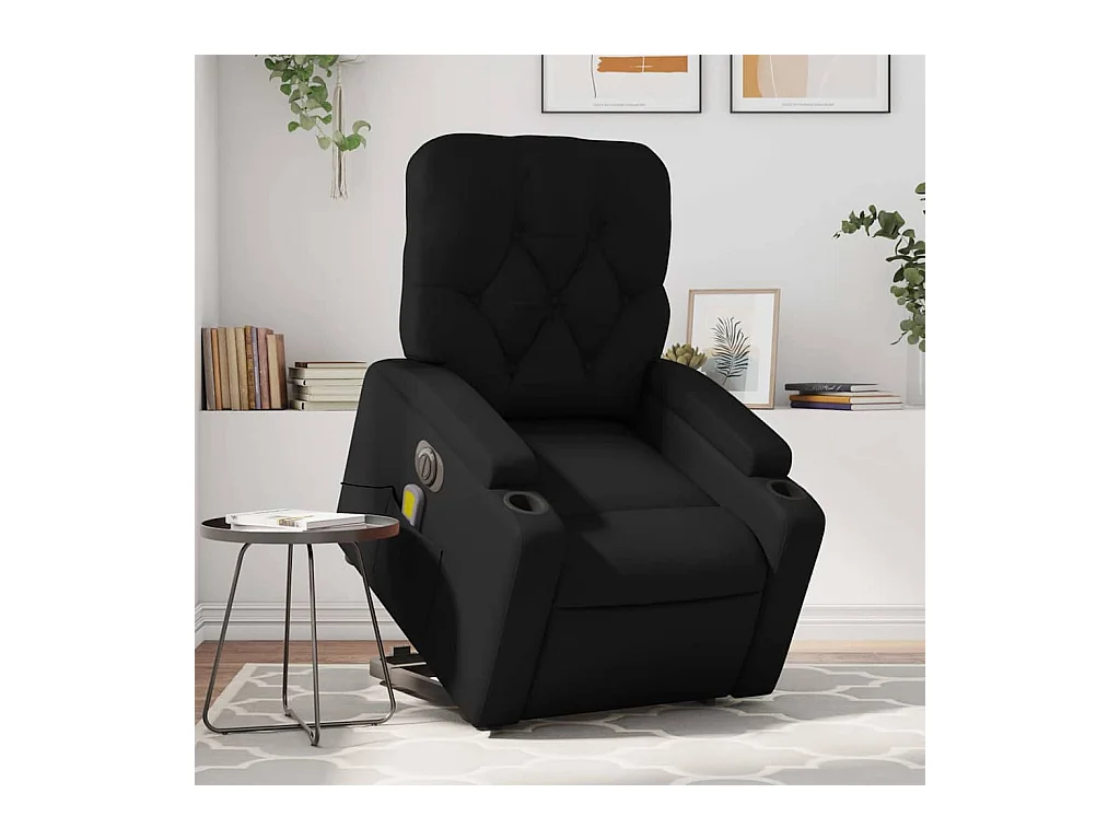 Sillón de salón | Silla | Sillón de masaje elevable eléctrico cuero sintético negro SHL3143
