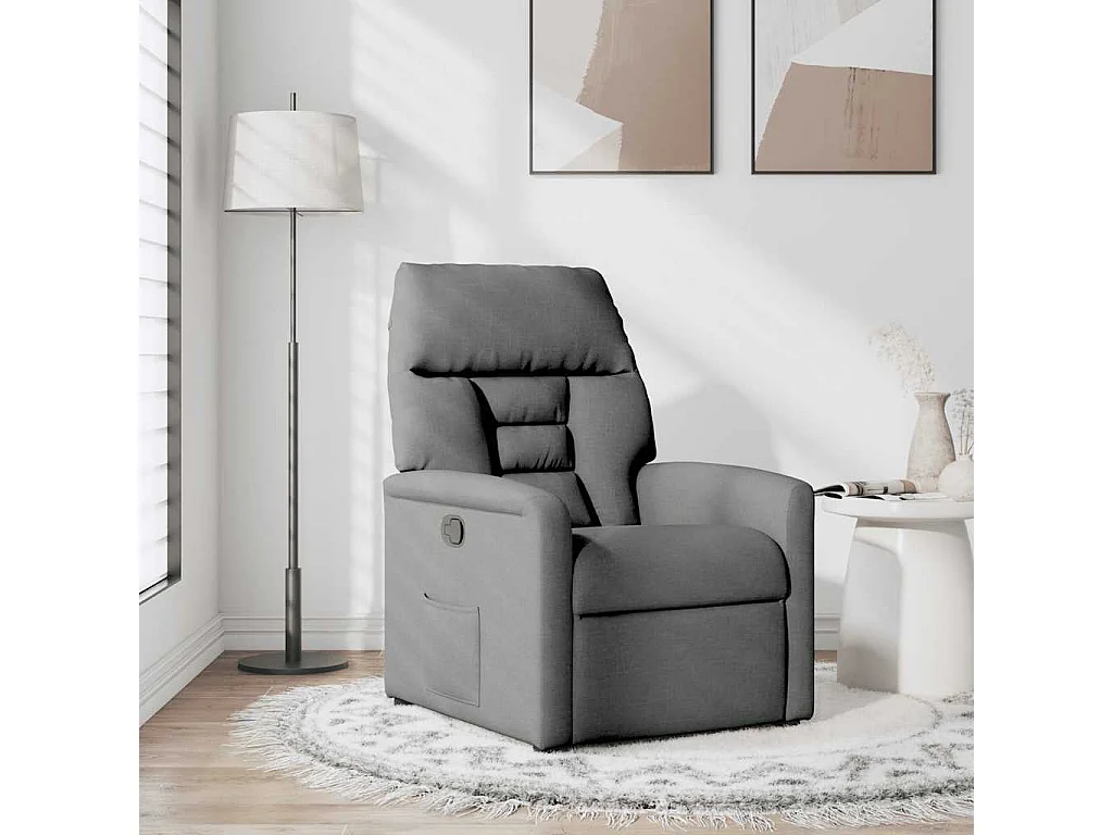 Fauteuil inclinable-Chaise de relax-Fauteuil TV Gris foncé Tissu SHL1538