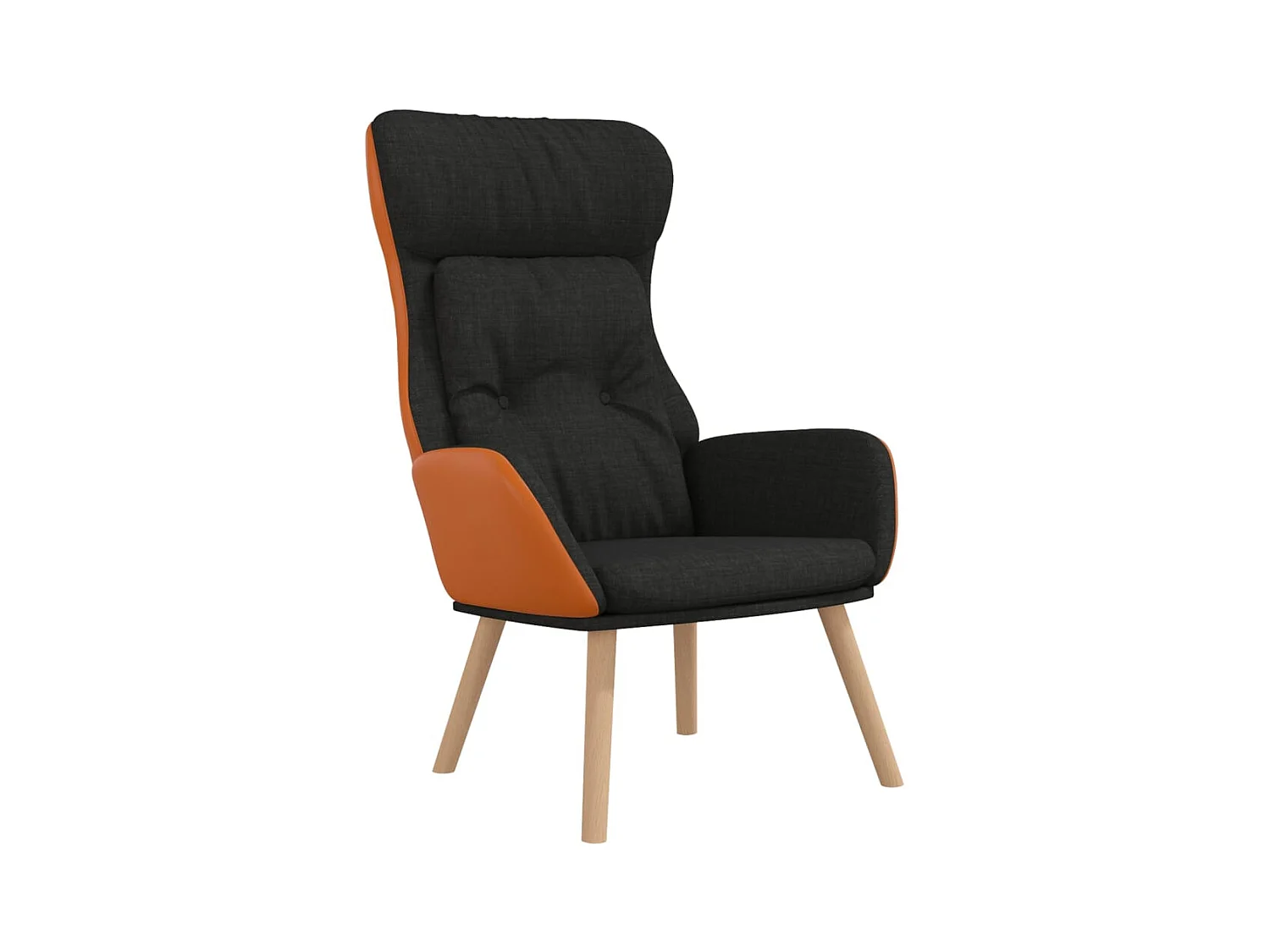 Chaise de relaxation-Fauteuil de Salon Noir Tissu et PVC SHL5485
