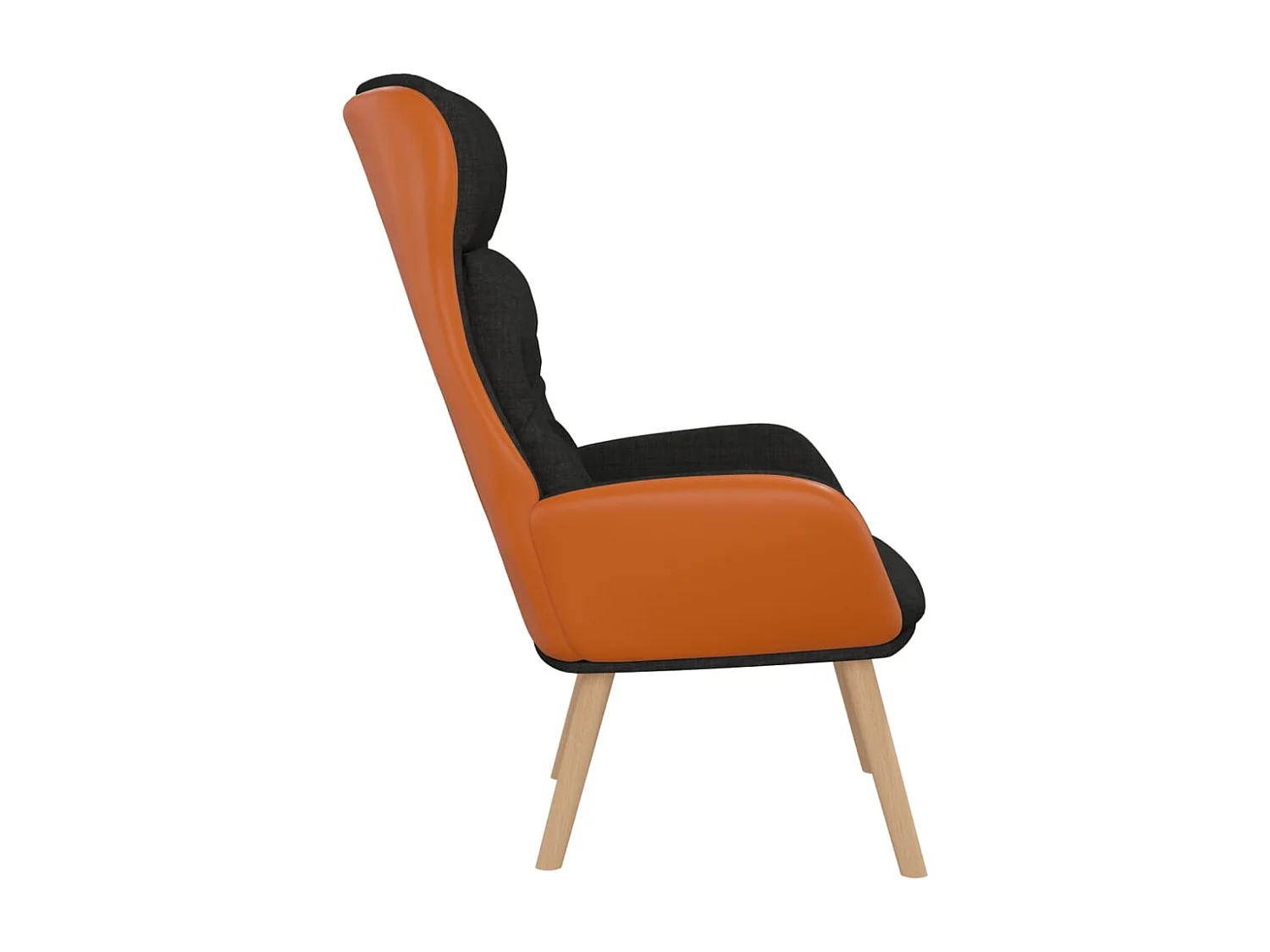 Chaise de relaxation-Fauteuil de Salon Noir Tissu et PVC SHL5485