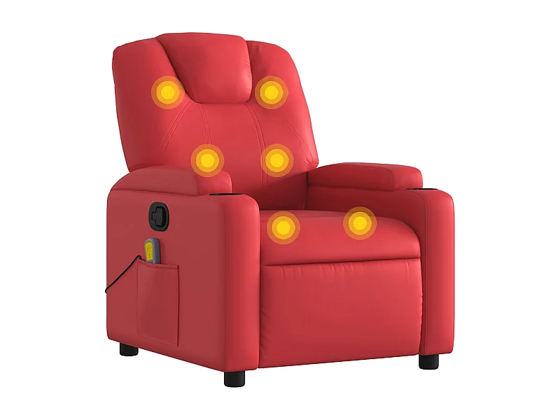 Sillón de salón | Silla | Sillón de masaje reclinable cuero sintético rojo SHL4370