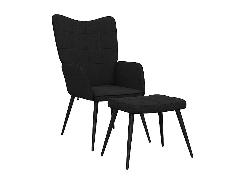 Sillón de relax | Silla de relax con reposapiés tela negro SHL3208