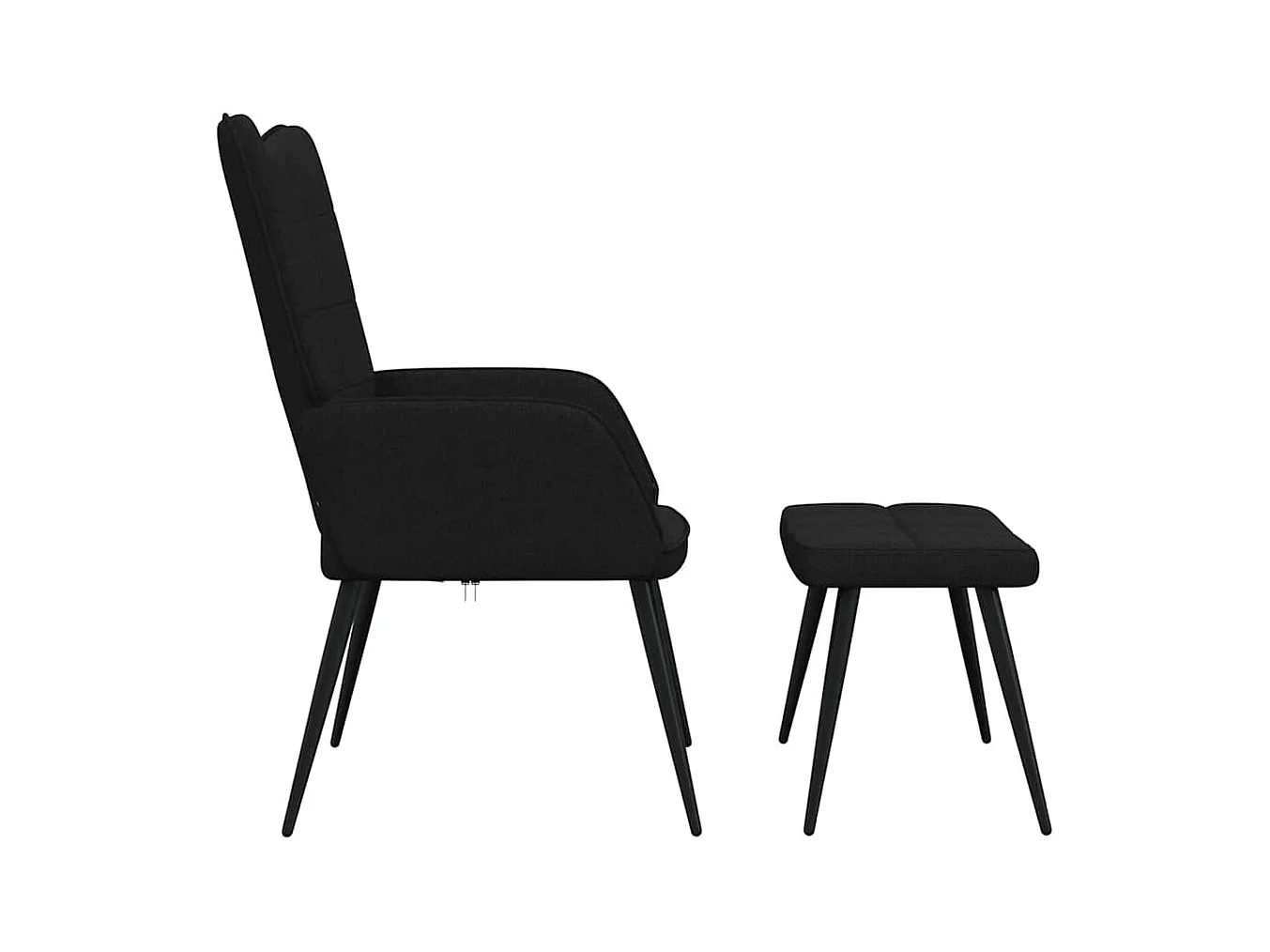 Sillón de relax | Silla de relax con reposapiés tela negro SHL3208