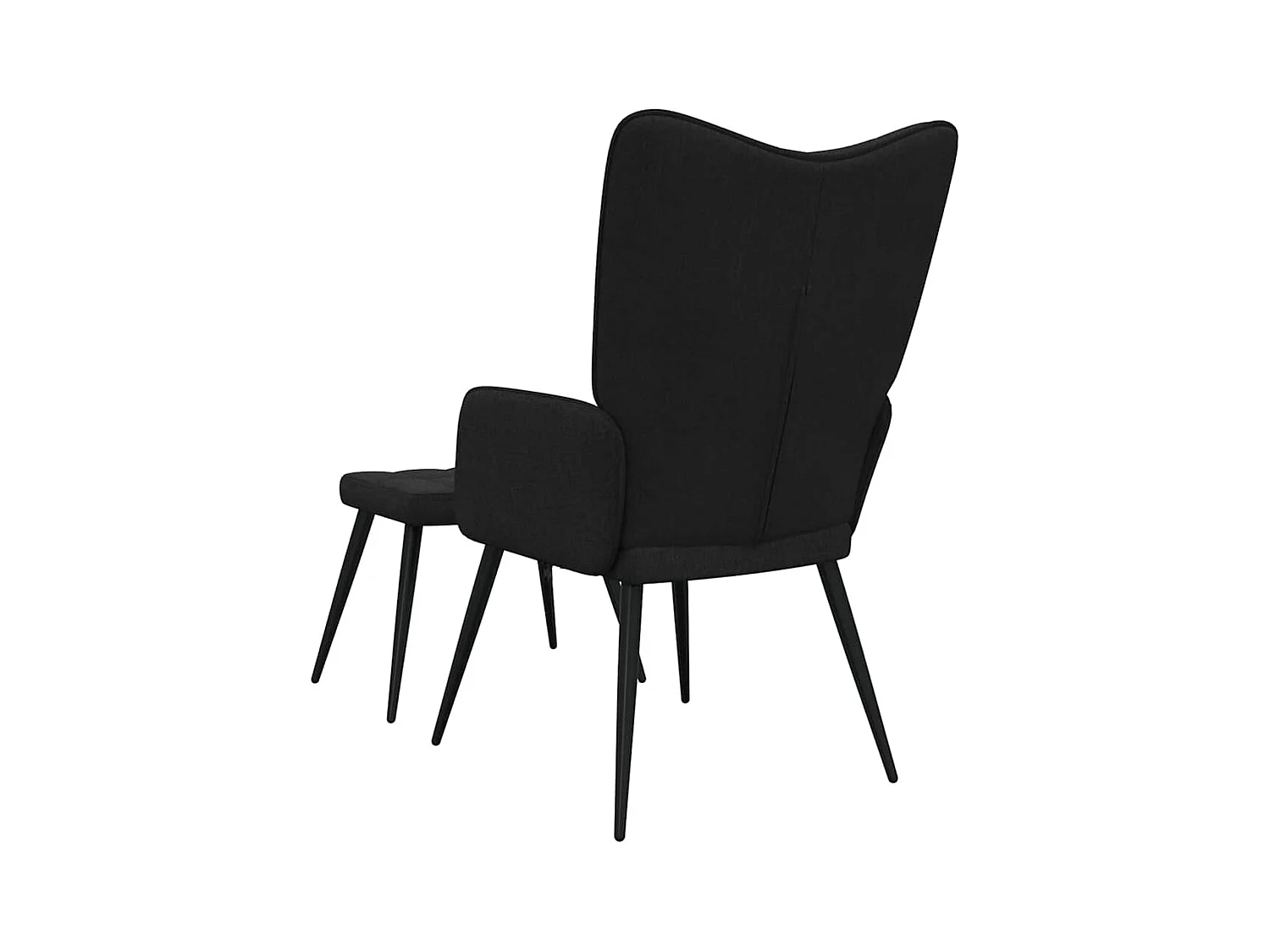 Sillón de relax | Silla de relax con reposapiés tela negro SHL3208