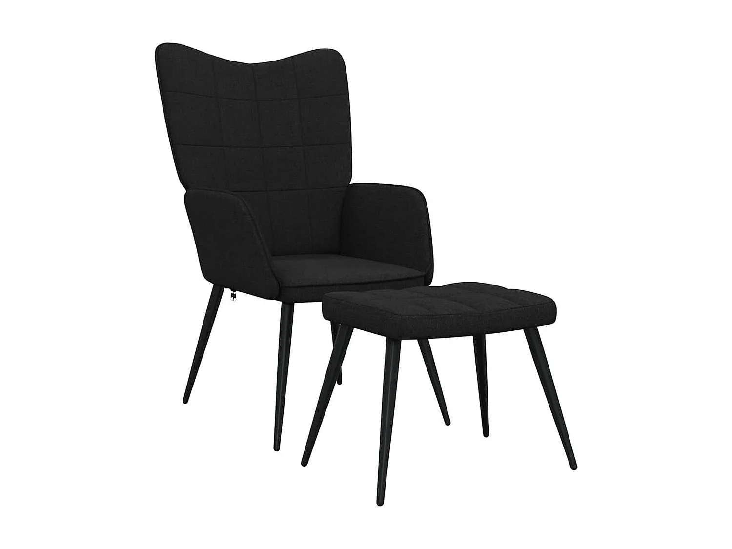 Sillón de relax | Silla de relax con reposapiés tela negro SHL3208
