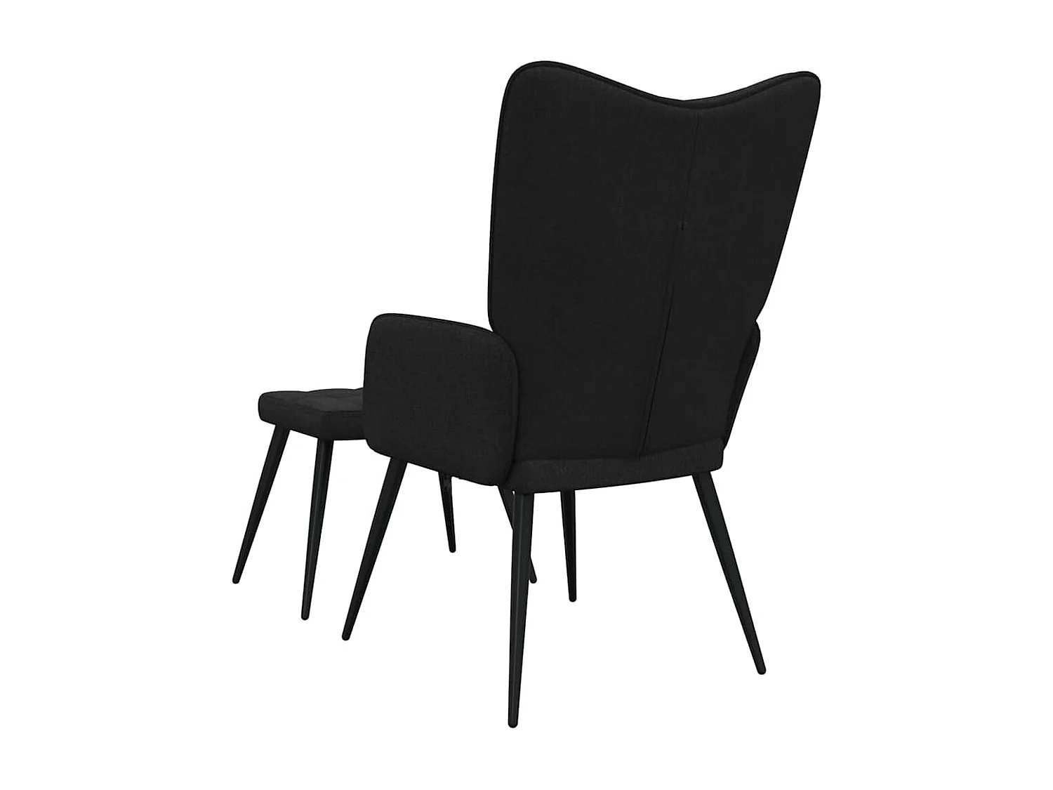 Sillón de relax | Silla de relax con reposapiés tela negro SHL3208