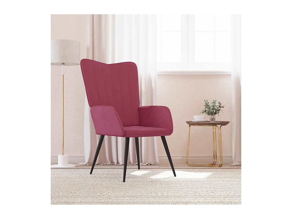 Sillón de relax | Silla de relax de terciopelo rojo vino tinto SHL7238