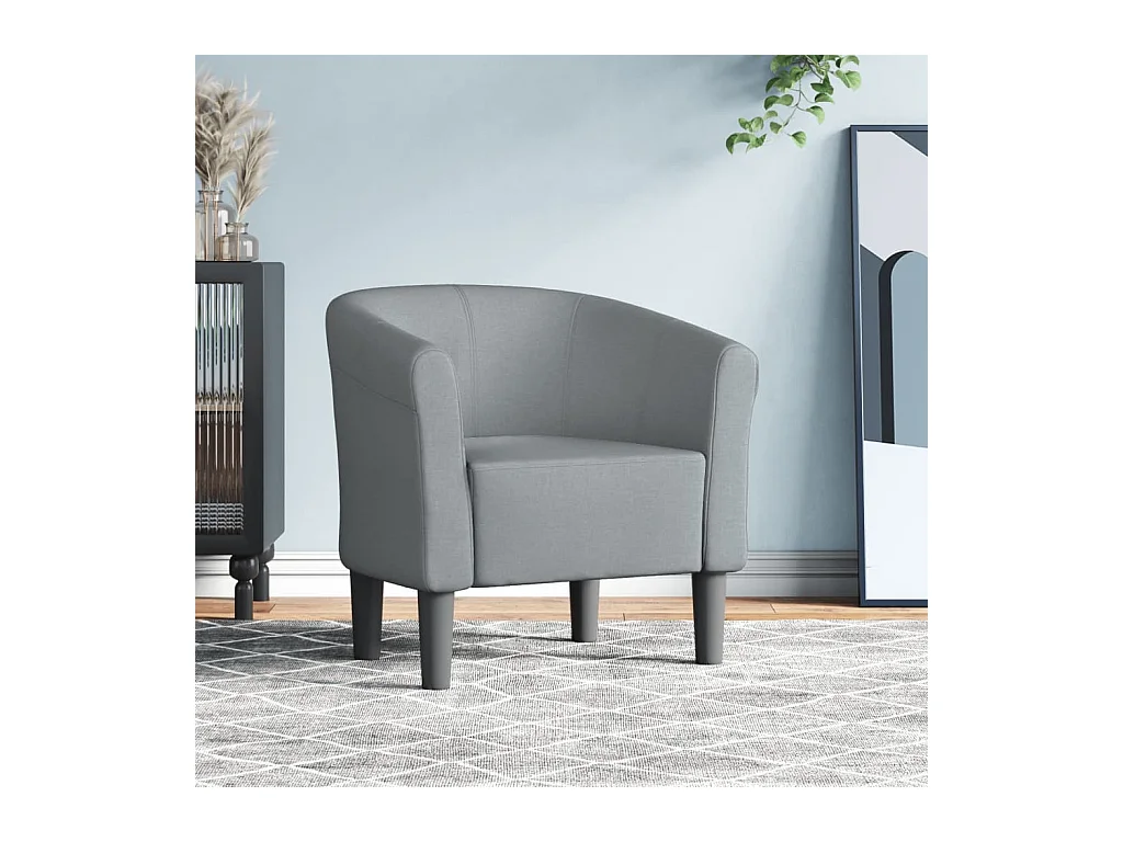 Sillón de salón | Silla de relax | Sillón de tela gris claro SHL3456