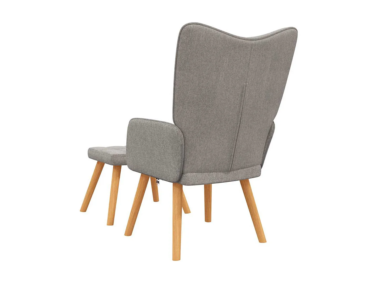 Chaise de relaxation moderne avec tabouret-Fauteuil de Salon Taupe Tissu SHL2364