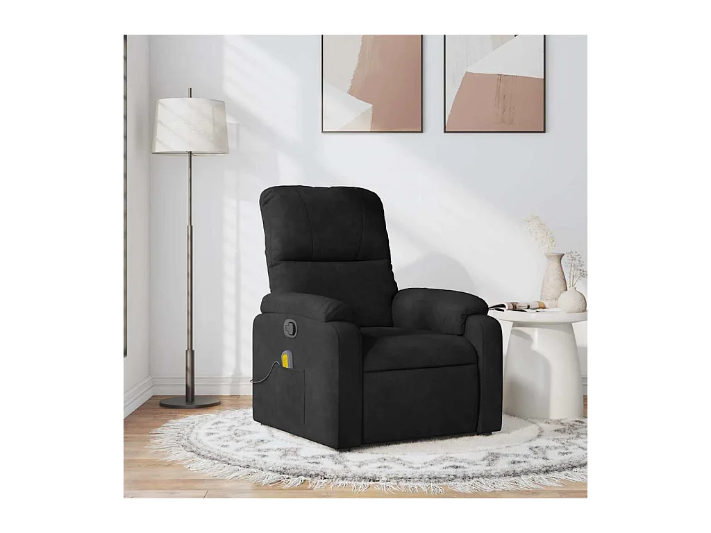 Sillón de relax | Sillón reclinable de masaje tela de microfibra negro SHL3555