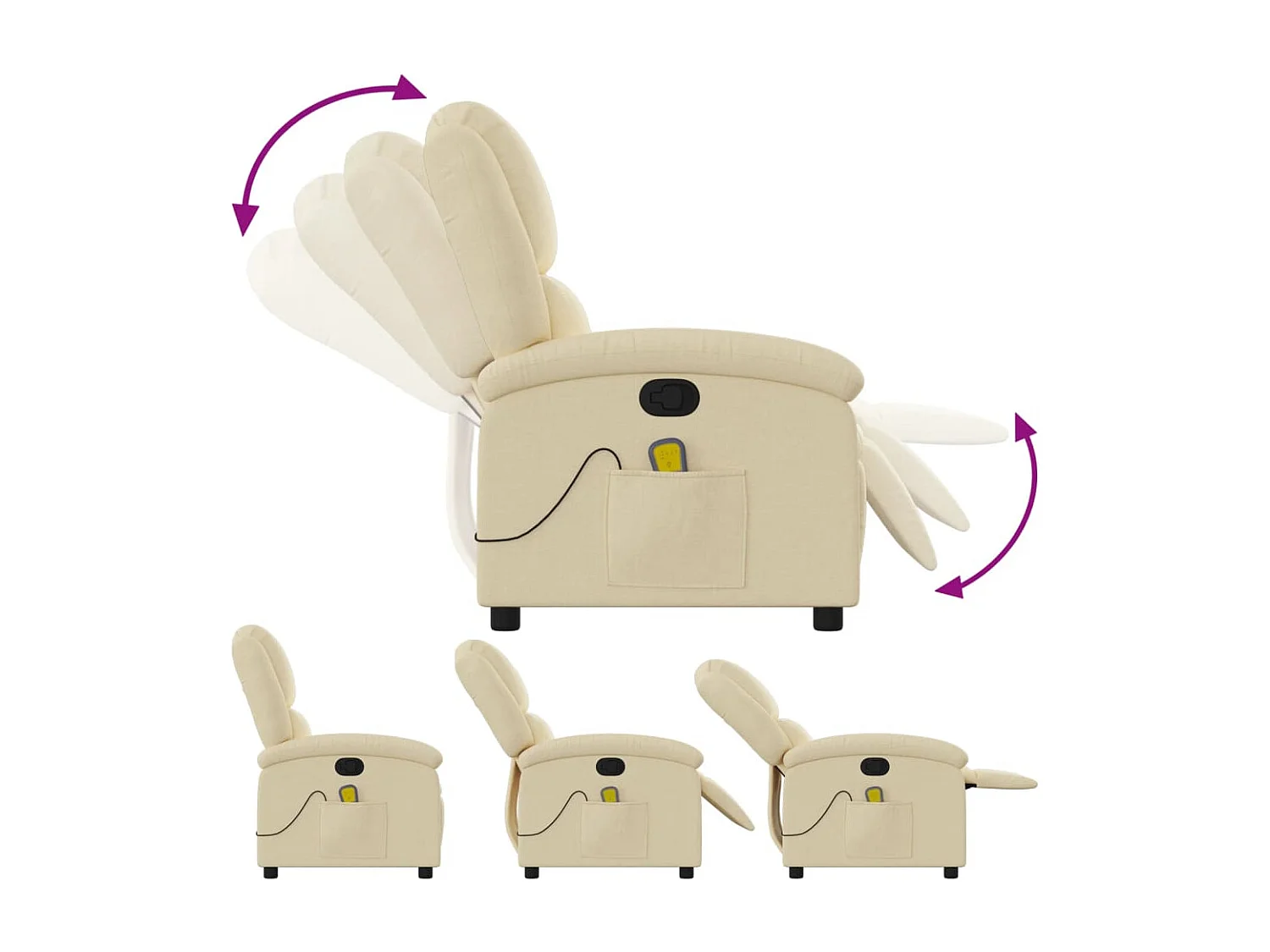 Sillón de salón | Silla | Sillón de masaje reclinable de tela crema SHL6727