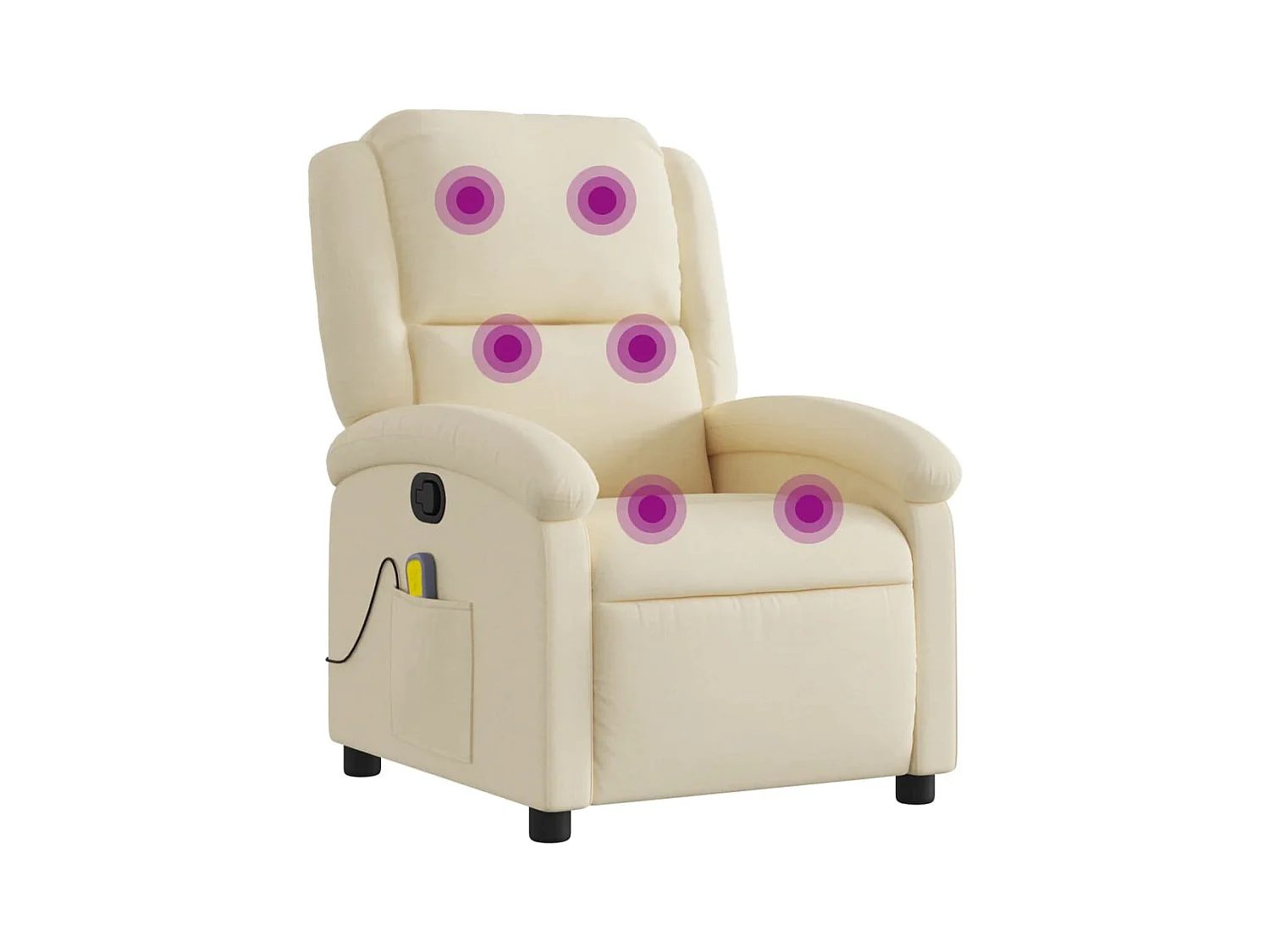 Fauteuil inclinable-Chaise de relax-Fauteuil de Massage Crème Tissu SHL1809