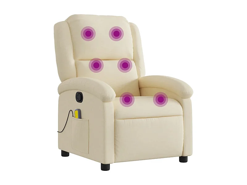 Fauteuil inclinable-Chaise de relax-Fauteuil de Massage Crème Tissu SHL1809