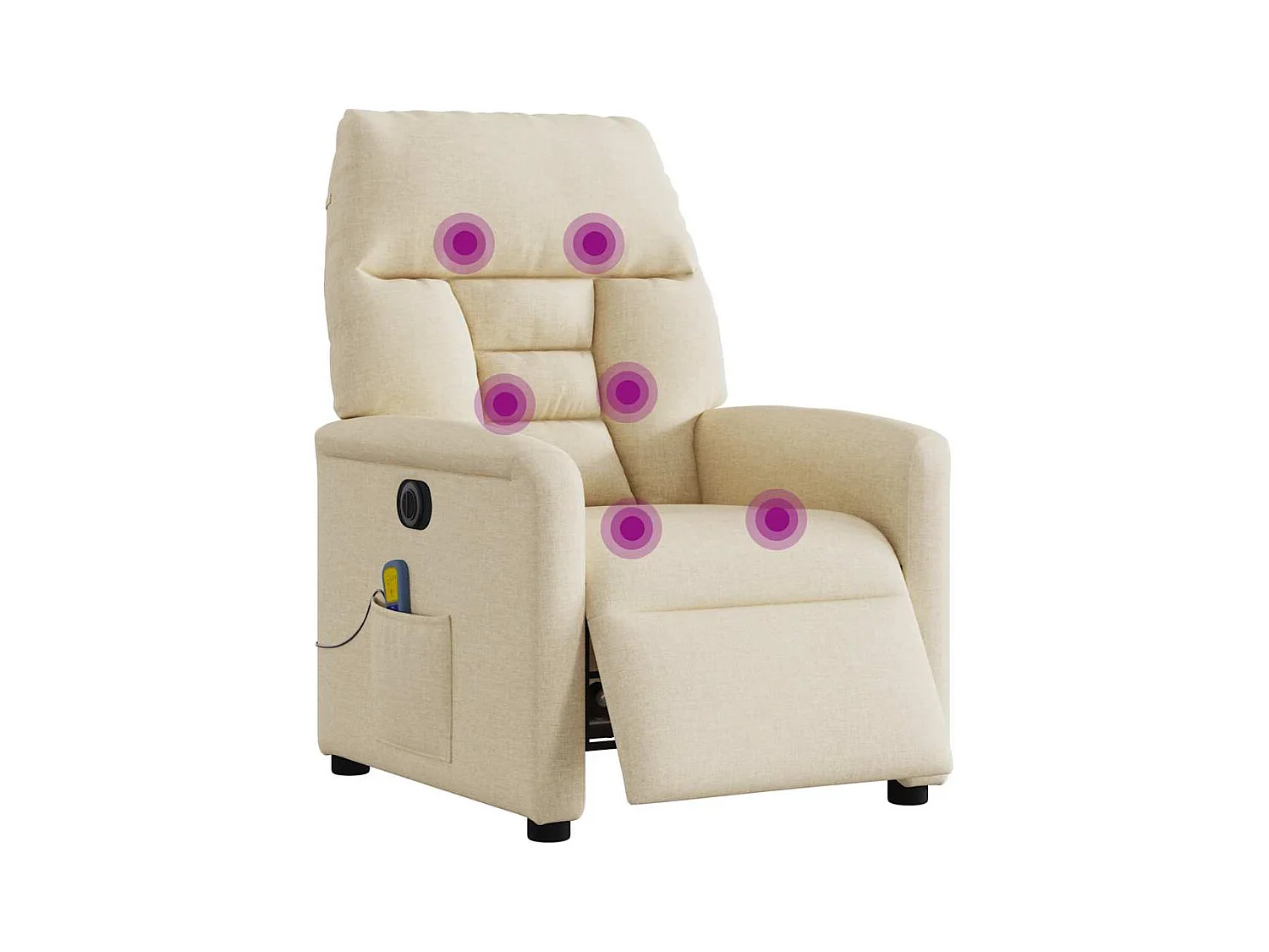 Sillón de relax | Sillón reclinable de masaje eléctrico tela color crema SHL3773