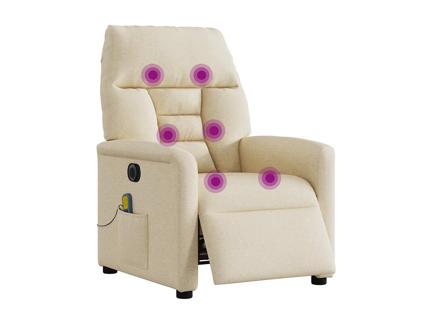 Fauteuil inclinable électrique-Chaise de relax-Fauteuil de Massage crème tissu SHL4120