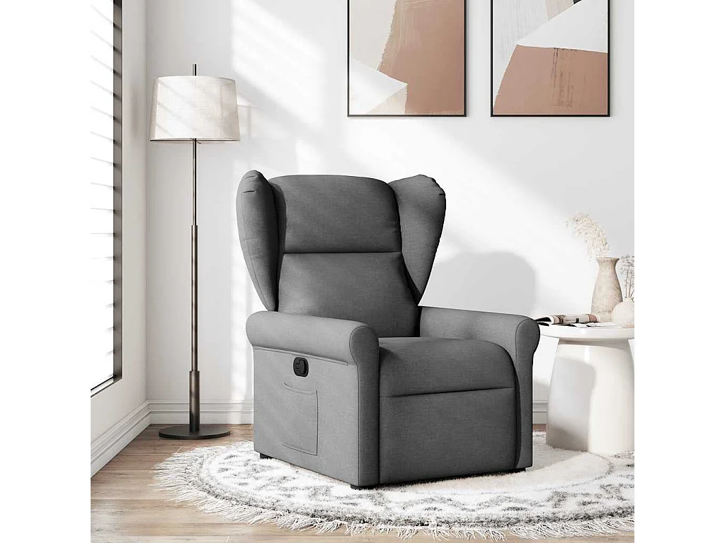 Fauteuil inclinable-Chaise de relax-Fauteuil TV Gris foncé Tissu SHL5236