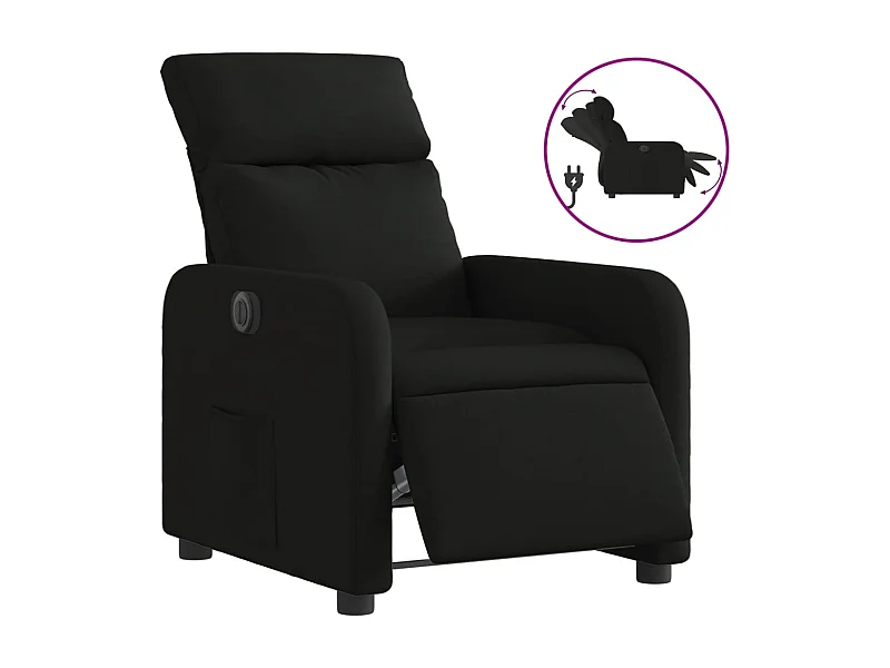 Sillón de relax | Silla | Sillón reclinable eléctrico de tela negro SHL8970