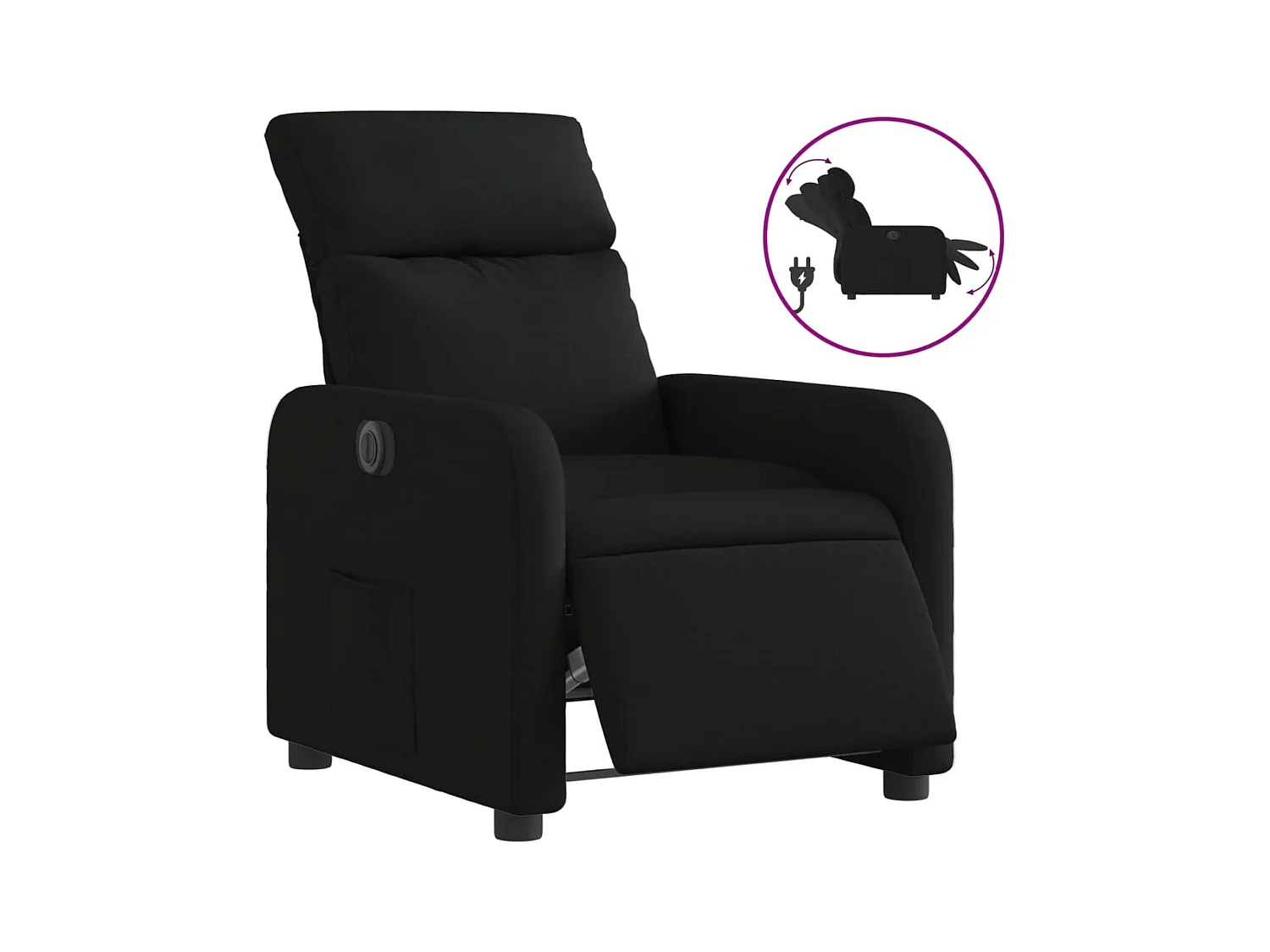 Sillón de relax | Silla | Sillón reclinable eléctrico de tela negro SHL8970