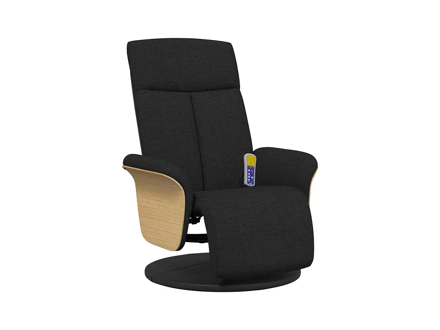 Sillón de relax | Sillón reclinable de masaje con reposapiés tela negra SHL6464