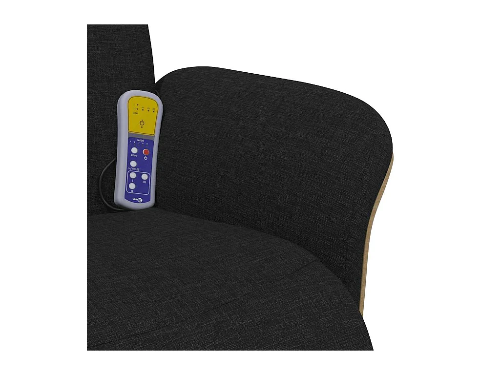 Sillón de relax | Sillón reclinable de masaje con reposapiés tela negra SHL6464