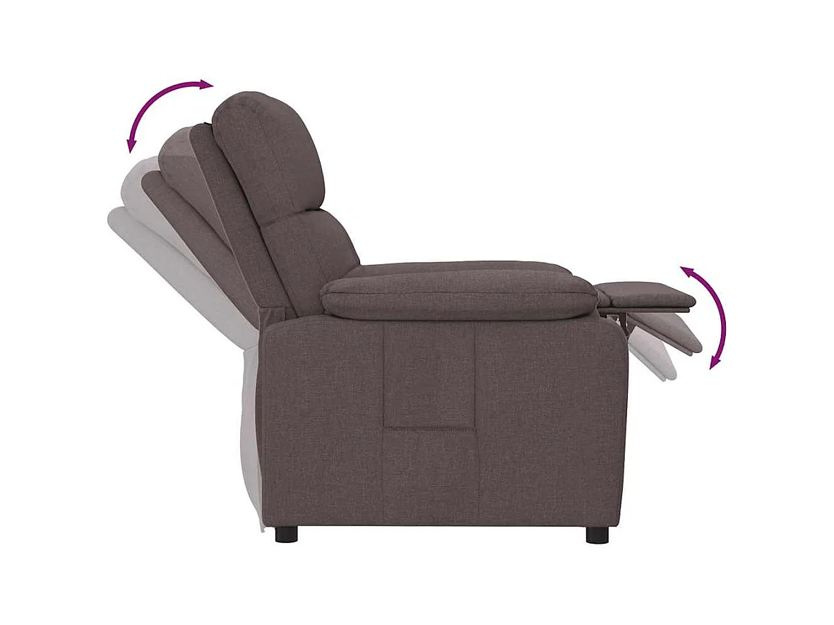 Poltrona Reclinável | Poltrona Confortável Relax tecido castanho-escuro SHL232205