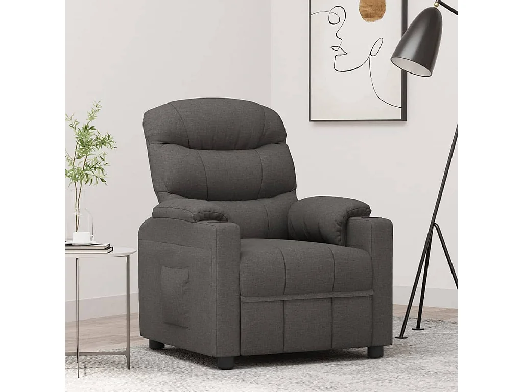 Relaxsessel | Lounge Sessel für Wohnzimmer Dunkelgrau Stoff SHL7124