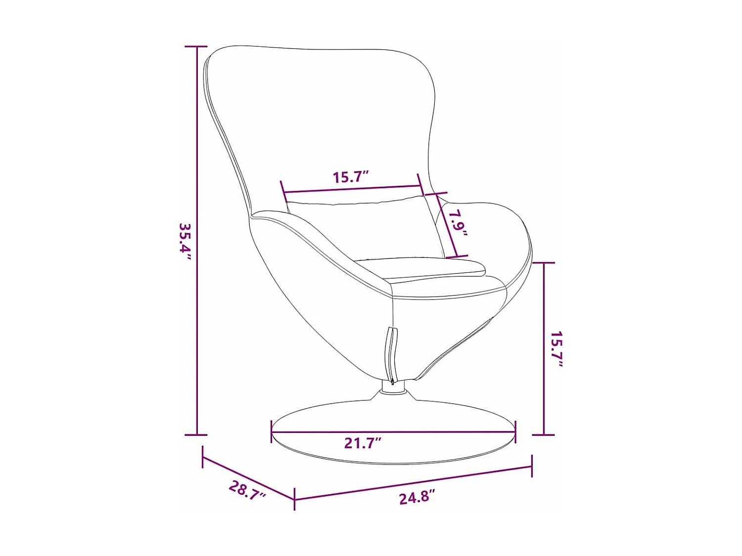 Eiersessel | Relaxsessel indoor Dunkelgrau 63x73x90 cm Stoff SHL7506