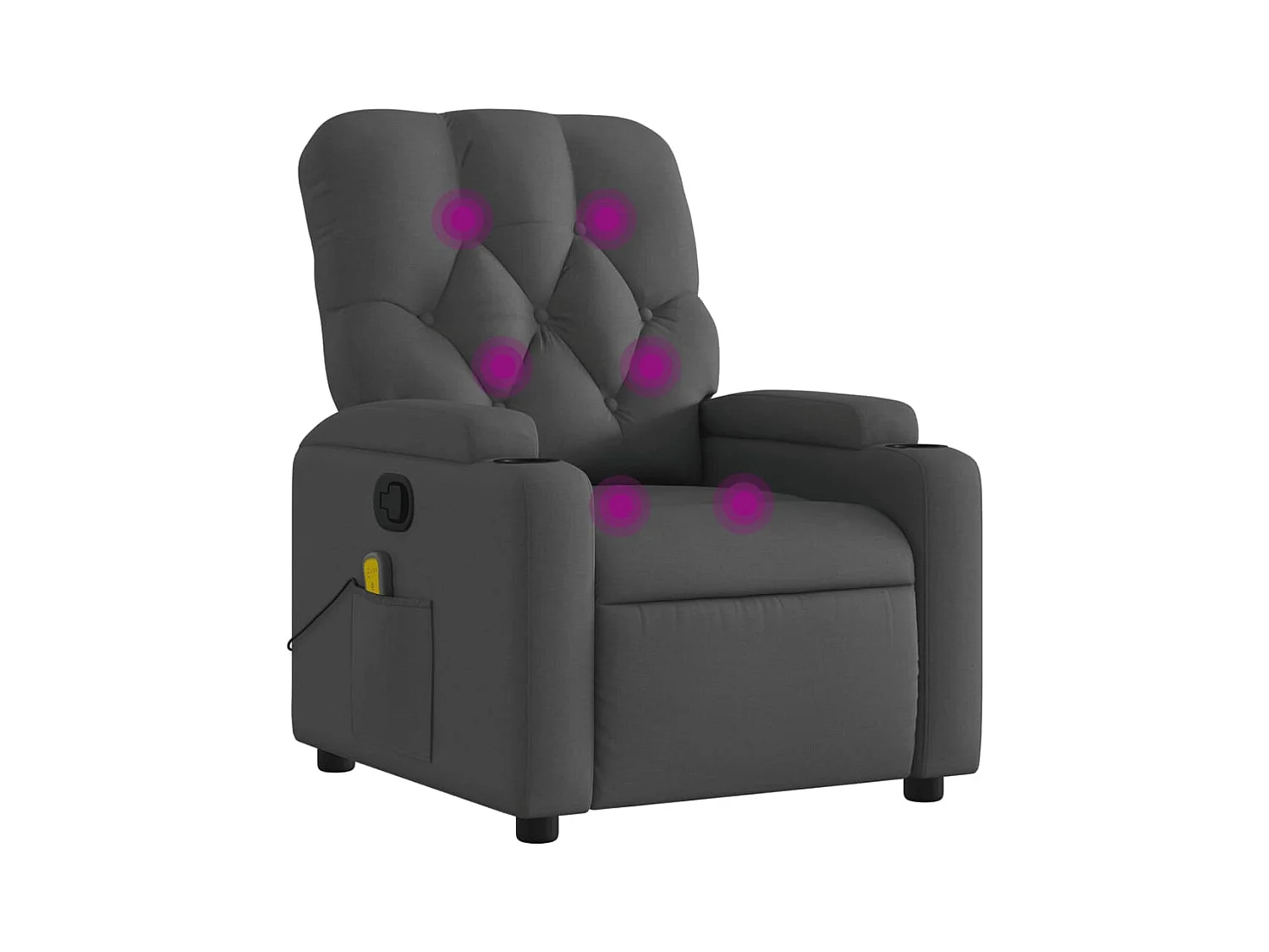 Fauteuil inclinable-Chaise de relax-Fauteuil de Massage gris foncé tissu SHL2377