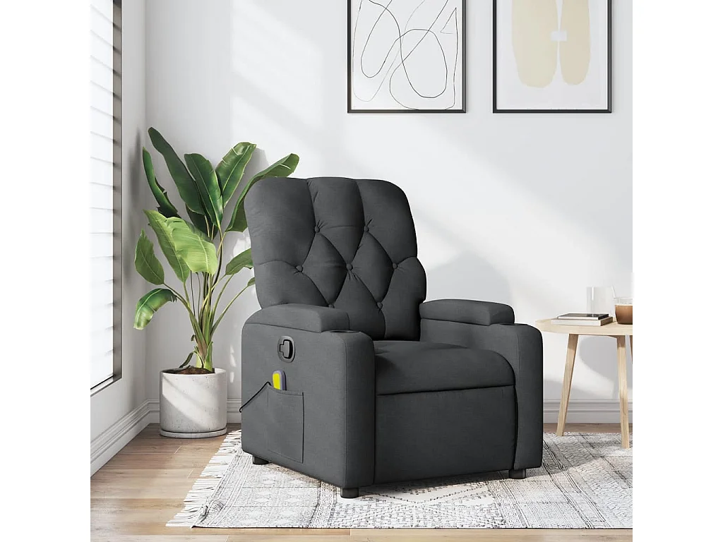 Fauteuil inclinable-Chaise de relax-Fauteuil de Massage gris foncé tissu SHL2377
