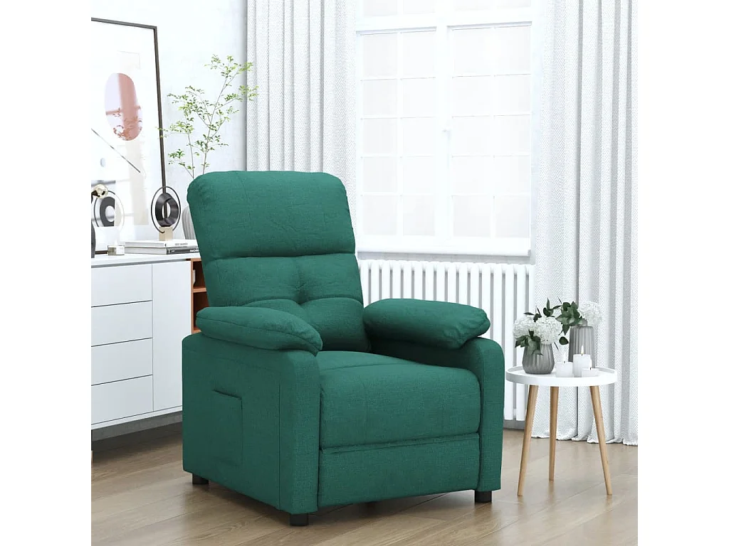 Relaxsessel | Lounge Sessel für Wohnzimmer Dunkelgrün Stoff SHL4208