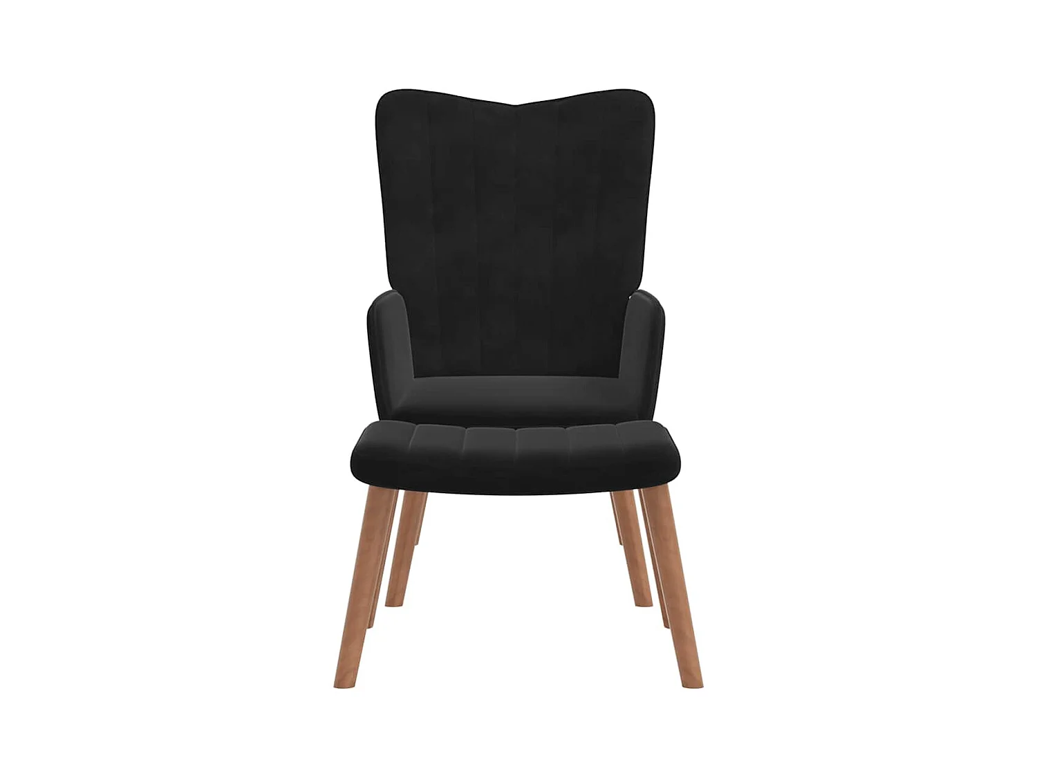 Sillón de relax | Silla de relax con taburete terciopelo negro SHL7783