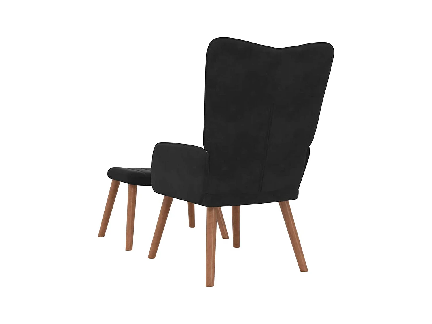 Sillón de relax | Silla de relax con taburete terciopelo negro SHL7783