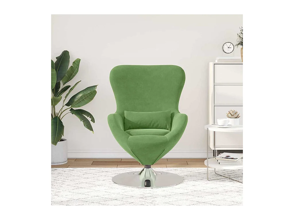 Sillón de relax | Sillón huevo Verde claro 63x73x90 cm Terciopelo SHL2767