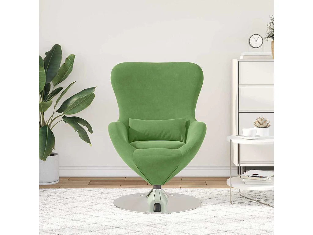 Eiersessel | Relaxsessel indoor Hellgrün 63x73x90 cm Samt SHL96334