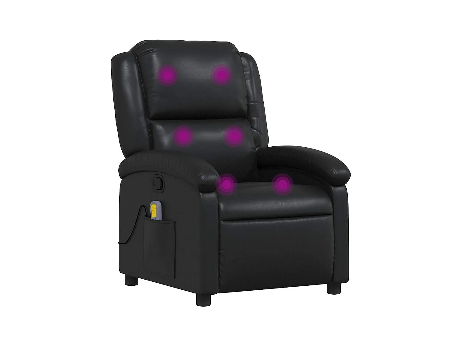 Fauteuil inclinable-Chaise de relax-Fauteuil de Massage Noir Similicuir SHL2209