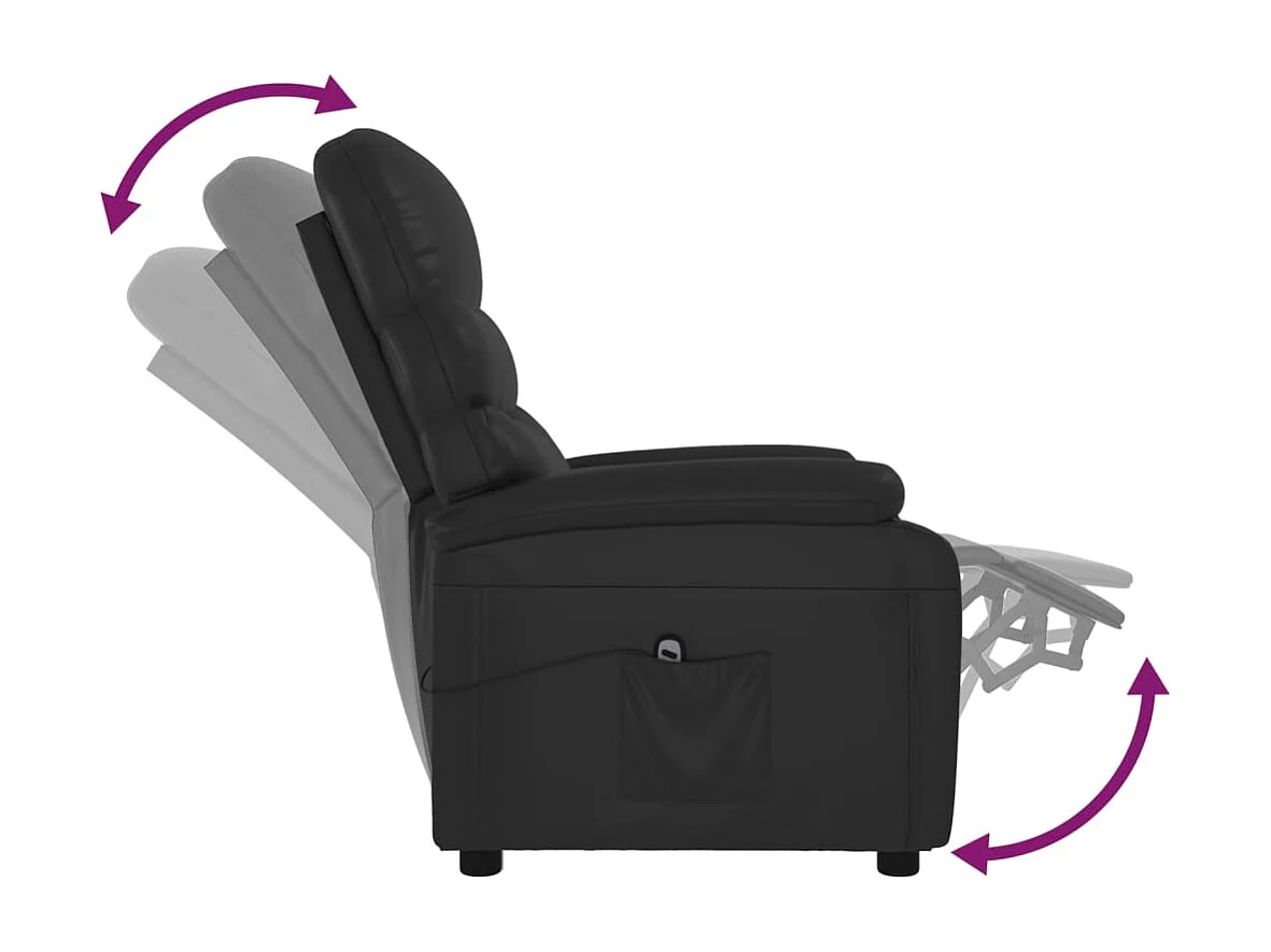 Sillón de relax | Silla | Sillón reclinable eléctrico de cuero sintético negro SHL6312