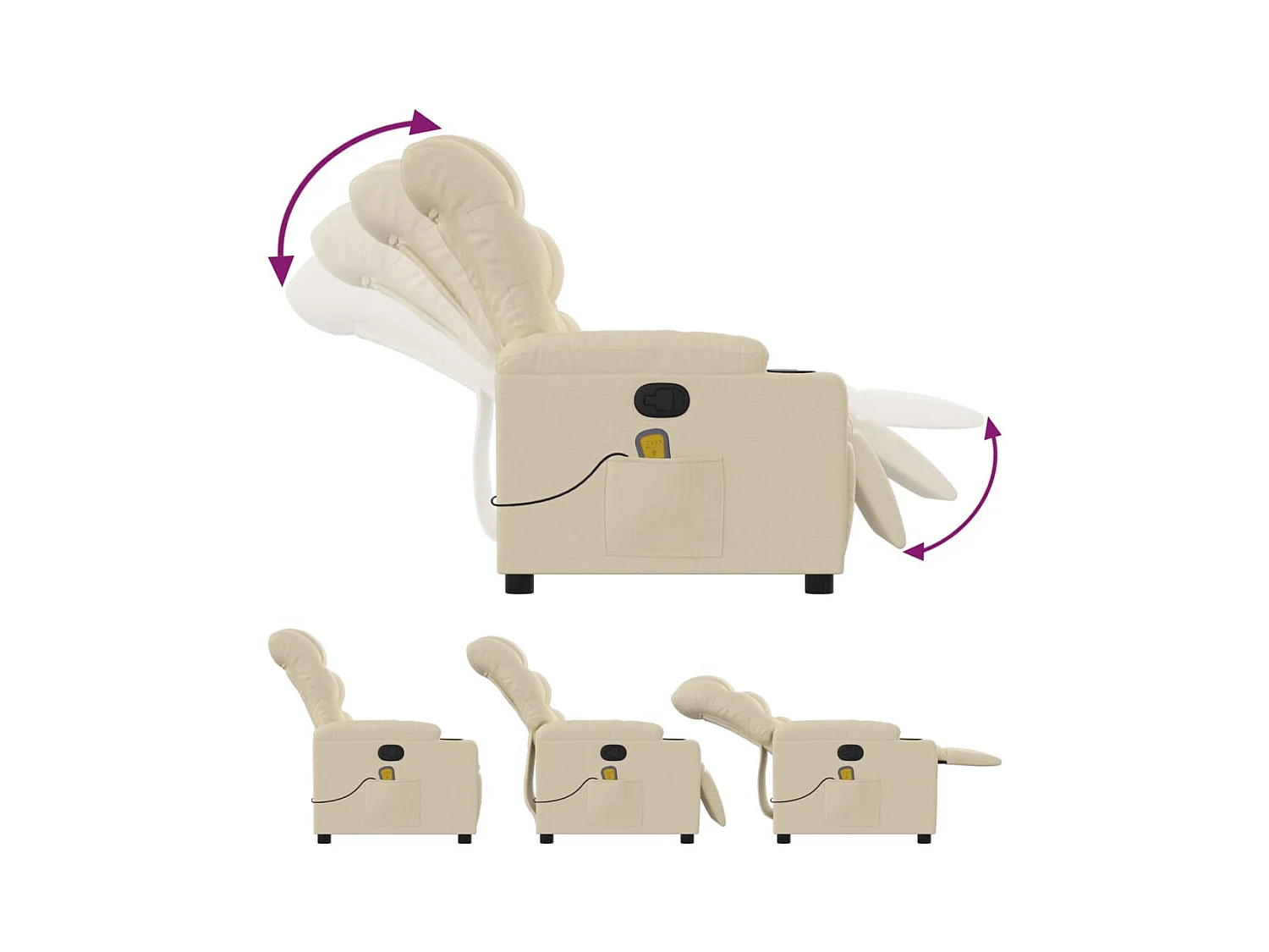 Sillón de salón | Silla | Sillón de masaje reclinable de tela crema SHL3498