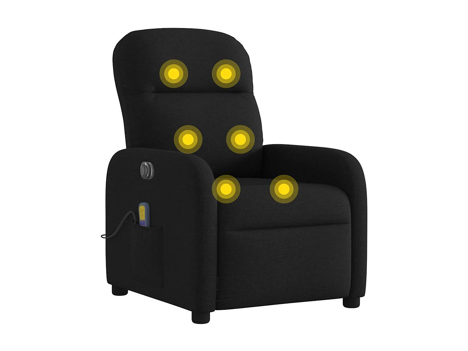 Fauteuil inclinable électrique-Fauteuil de massage de Salon Noir Tissu SHL3565