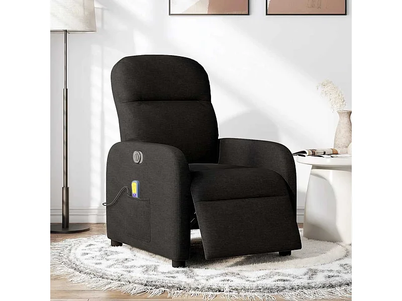 Fauteuil inclinable électrique-Fauteuil de massage de Salon Noir Tissu SHL3565