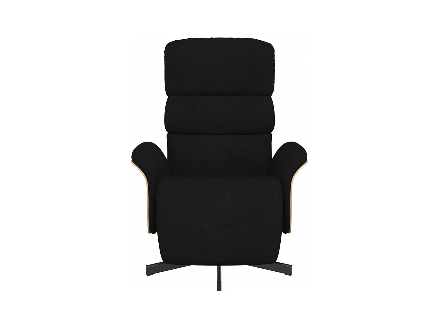 Fauteuil inclinable-Fauteuil salon avec repose-pieds noir tissu SHL5153