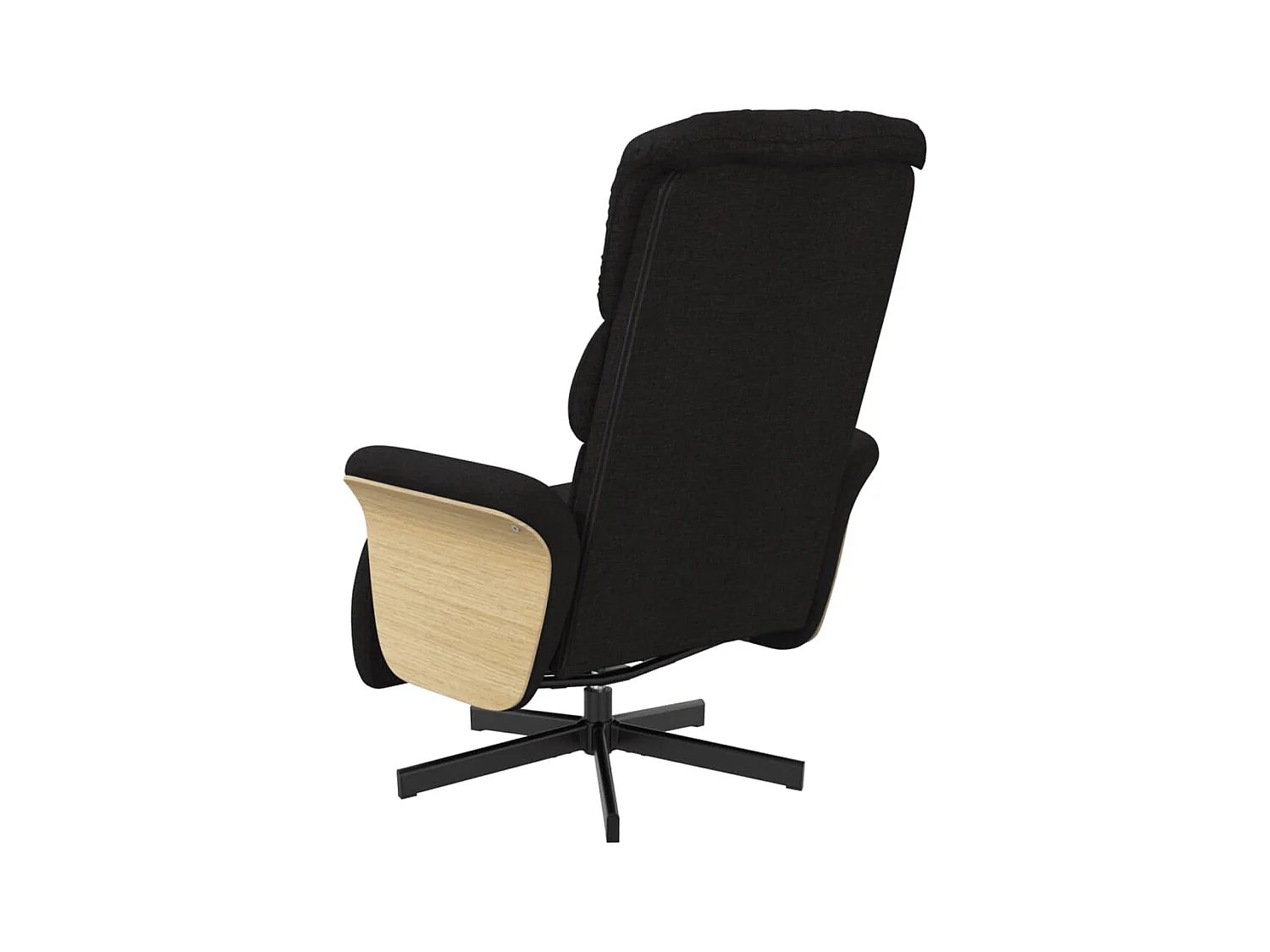 Fauteuil inclinable-Fauteuil salon avec repose-pieds noir tissu SHL5153