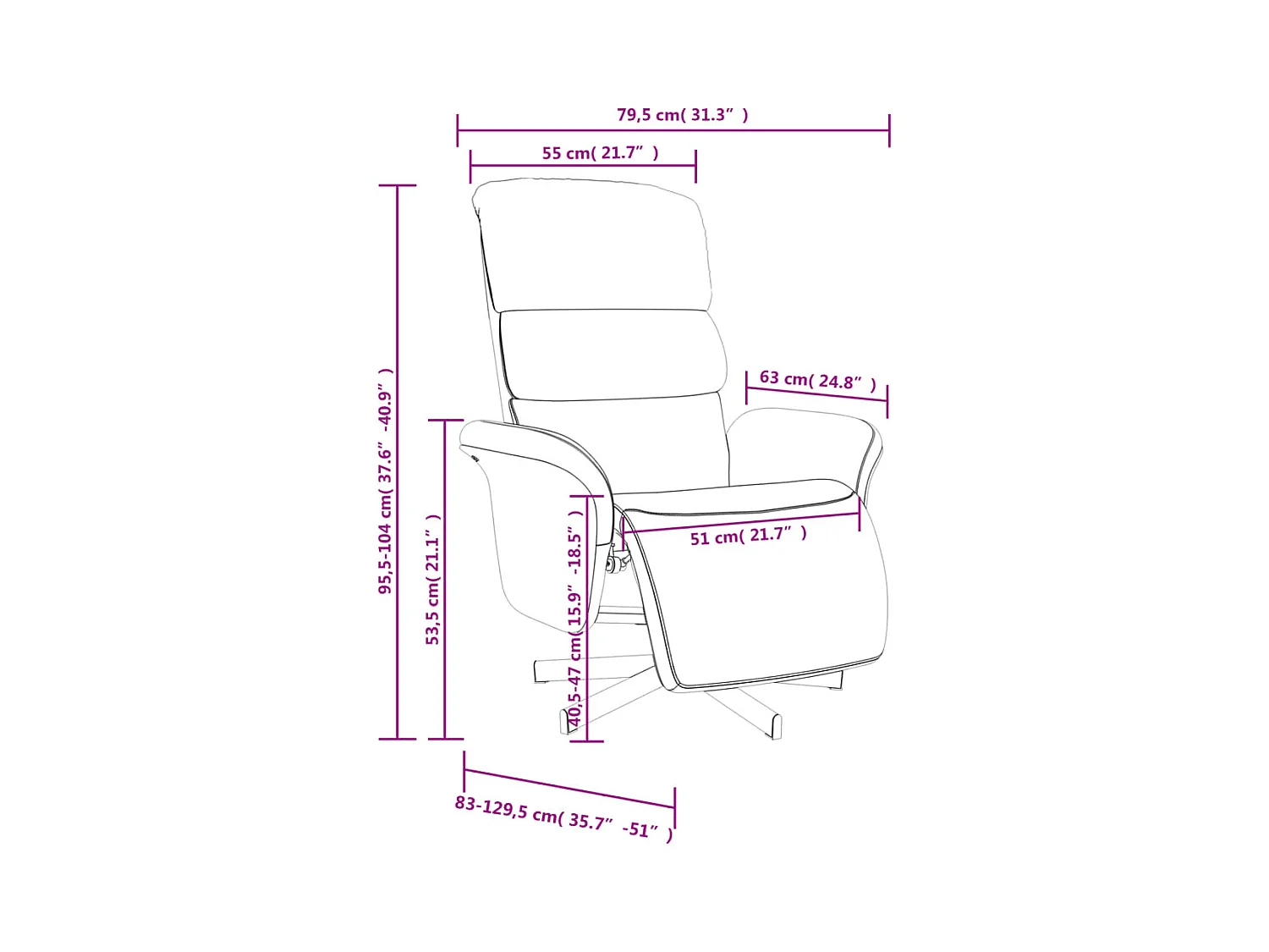 Fauteuil inclinable-Fauteuil salon avec repose-pieds noir tissu SHL5153