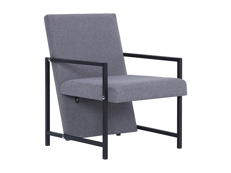 Fauteuil salon-Chaise-Fauteuil gris clair tissu SHL983
