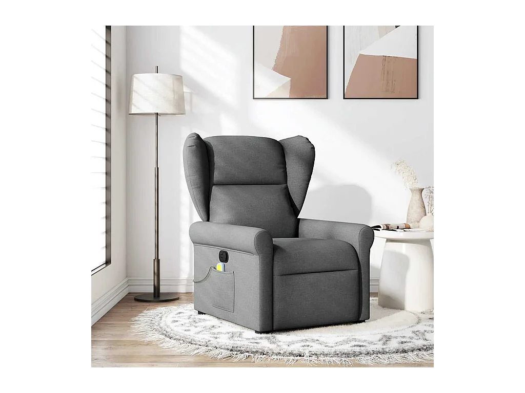 Fauteuil inclinable-Chaise de relax-Fauteuil de Massage Gris foncé Tissu SHL1457