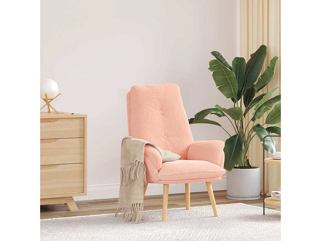 Fauteuil Salon-Chaise de relax Rose 69x74x93 cm tissu SHL1730