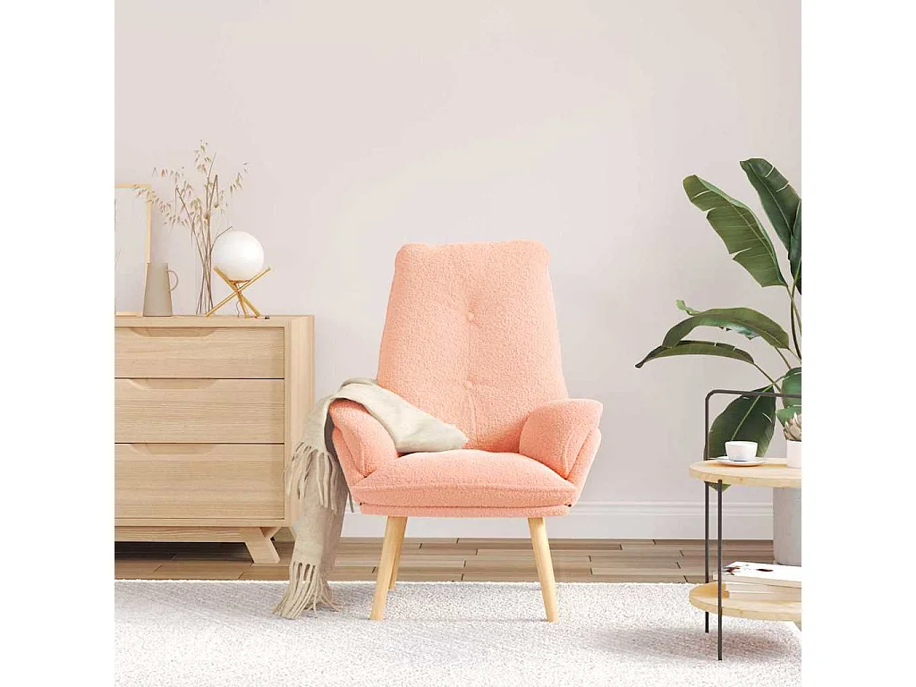 Fauteuil Salon-Chaise de relax Rose 69x74x93 cm tissu SHL1730